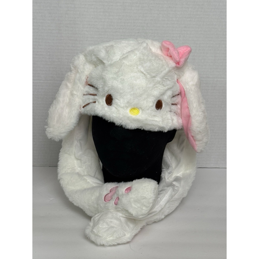 Moving Ear Hat Plush Floppy Ears White Pink Cartoon Cosplay Trapper Hat